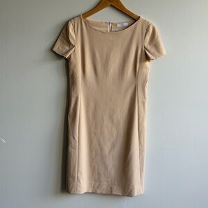Prada Vintage Nude Beige Sheath Dress Made in Italy Size 42